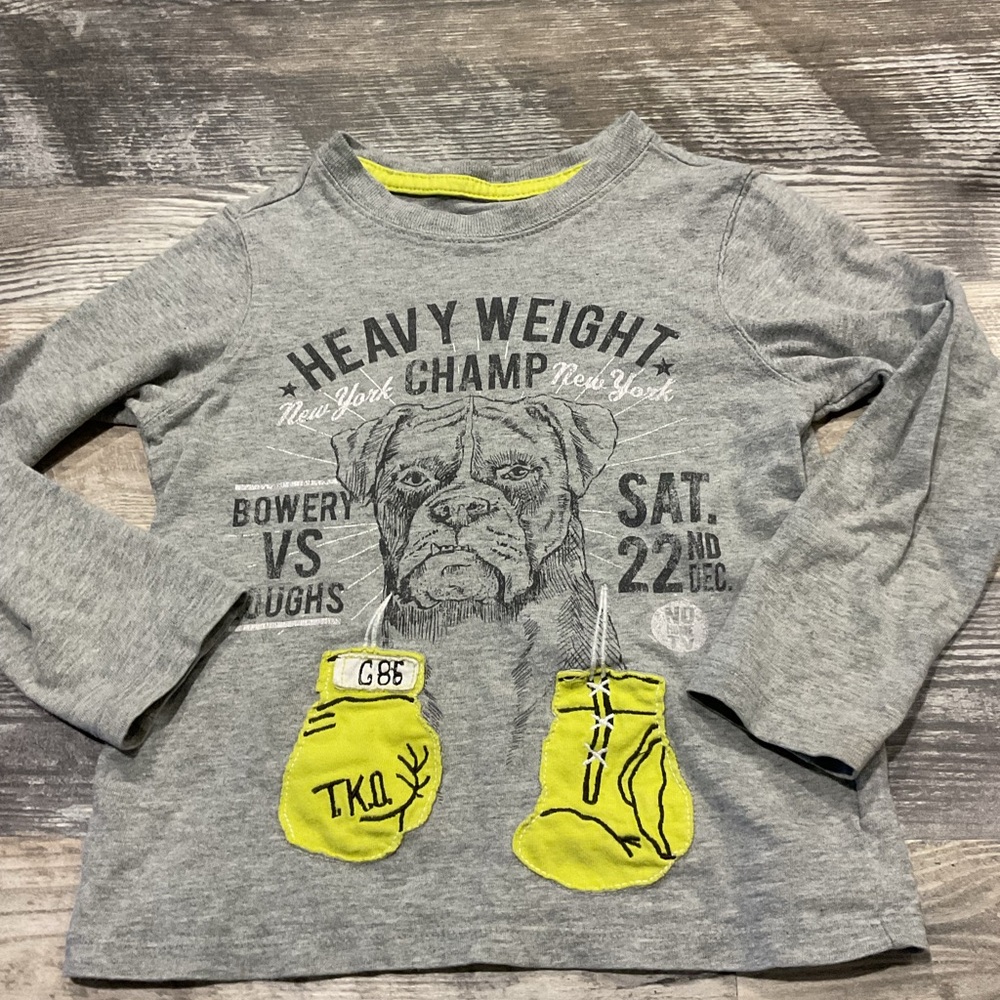 GAP Gray Long Sleeve Tee with Neon Accents